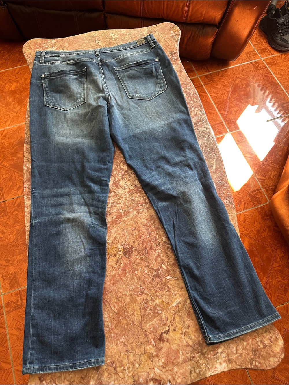 Dkny Women’s Distressed Dark Blue Straight Jeans - Picture 2 of 15